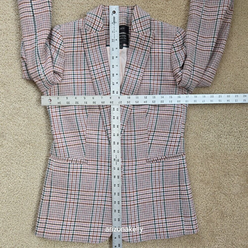 J. Crew Parke Blazer in Ivory Plaid Italian Wool Size 0 - Picture 5 of 13